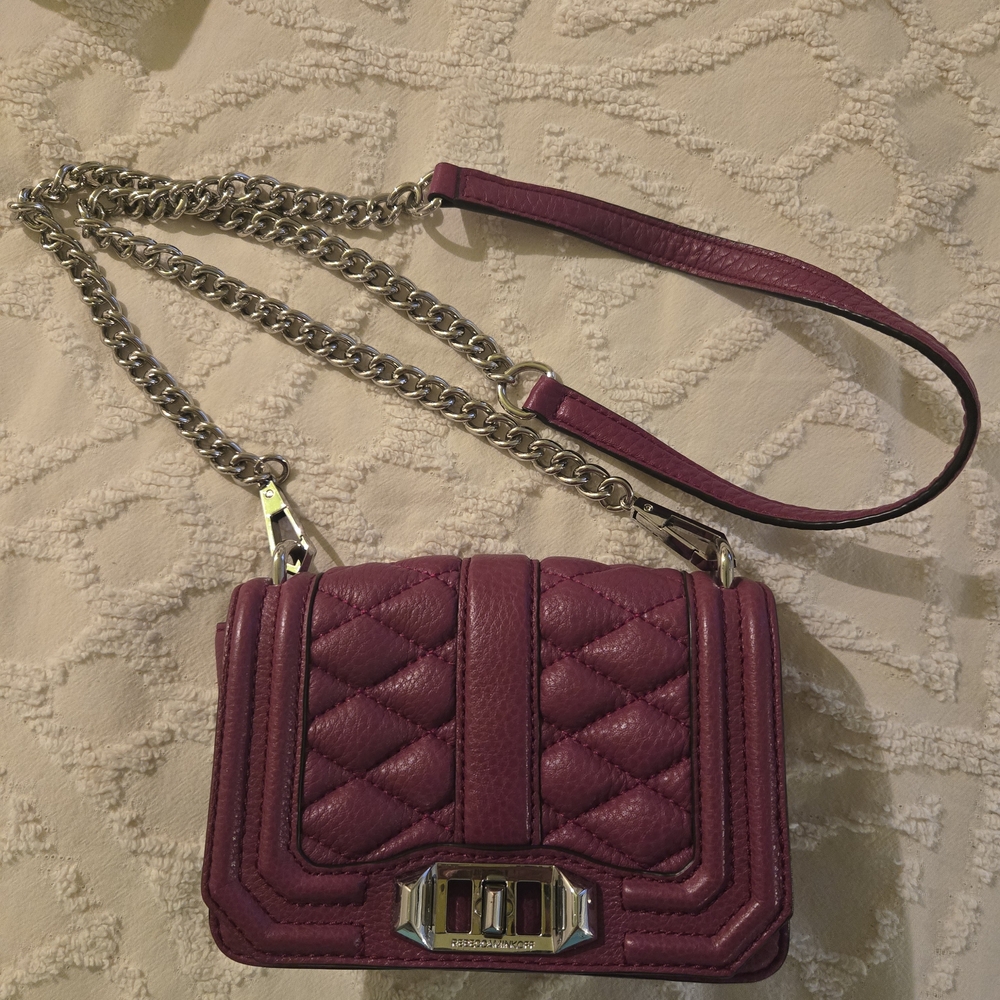 Rebecca Minkoff deep pink mini quilted crossbody bag